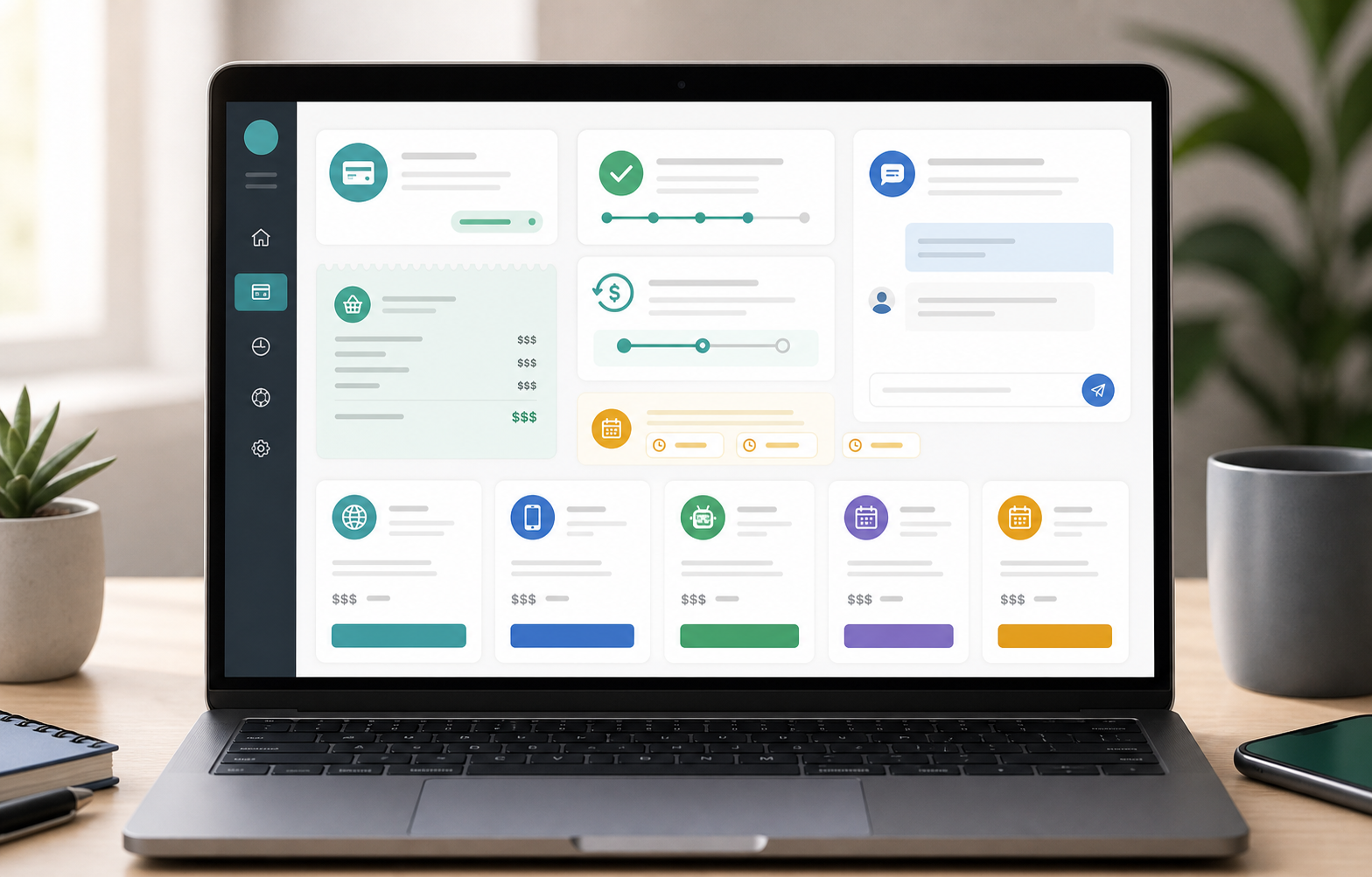 Subscription refund dashboard with receipt and support status cards